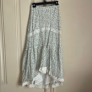 NWT loveshackfancy Sisto Skirt in White Garden Stream